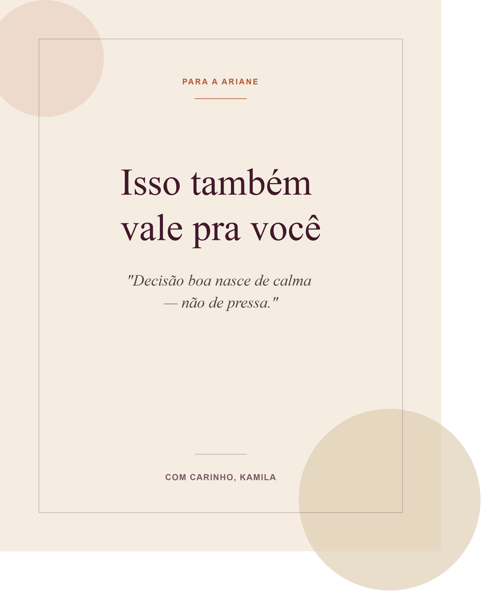 Isso também vale pra você